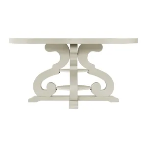 Stone Round Dining Table W/PU Base in White