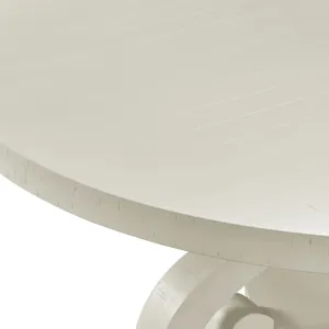 Stone Round Dining Table W/PU Base in White