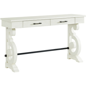 Stone Occasional Sofa Table in White