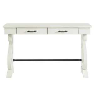 Stone Occasional Sofa Table in White