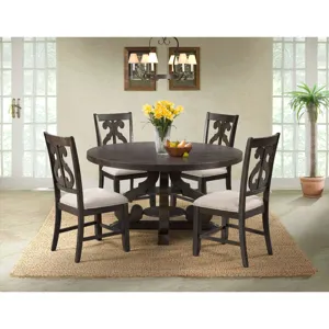Stone Wooden Swirl Back Side Chair (2 Per Pack)