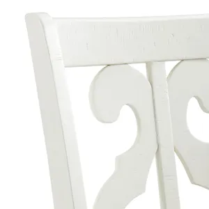 Stone Wooden Swirl Back Side Chair in White (2 Per Pack)