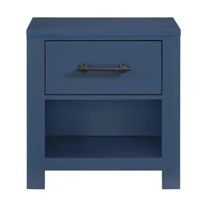 St. Regis Bedroom Set with Queen/Full Headboard, Dresser, Mirror and Nightstand in Blue