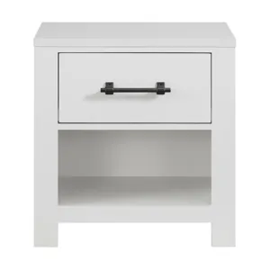 St. Regis Bedroom Set with Twin Headboard, Dresser, Mirror and Nightstand in White