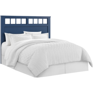St. Regis Bedroom Set with Queen/Full Headboard, Dresser, Mirror and Nightstand in Blue