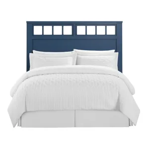 St. Regis Bedroom Set with Queen/Full Headboard, Dresser, Mirror and Nightstand in Blue