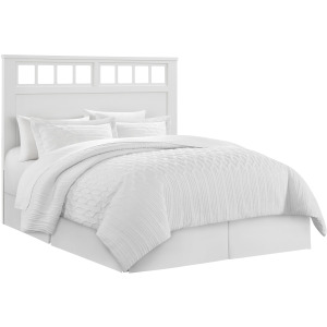 St. Regis Bedroom Set with Queen/Full Headboard, Dresser, Mirror and Nightstand in White