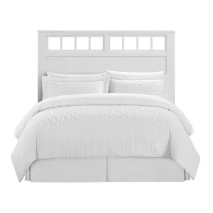 St. Regis Bedroom Set with Queen/Full Headboard, Dresser, Mirror and Nightstand in White