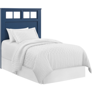St. Regis Bedroom Set with Twin Headboard, Dresser, Mirror and Nightstand in Blue