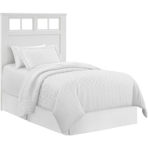 St. Regis Bedroom Set with Twin Headboard, Dresser, Mirror and Nightstand in White