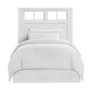 St. Regis Bedroom Set with Twin Headboard, Dresser, Mirror and Nightstand in White