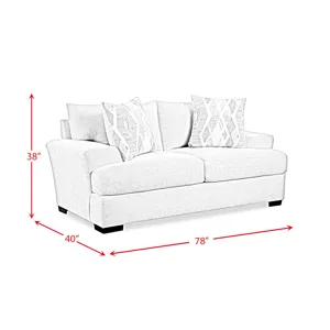 9010 Loveseat in Fentasy Silver W/2 Pillows Exotica Birch