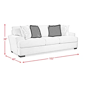 9010 Sofa in Fentasy Silver W/2 Pillows Naples Black, 2 Pillows Exotica Birch