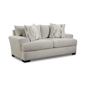 9010 Loveseat in Fentasy Silver W/2 Pillows Exotica Birch