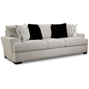 9010 Sofa in Fentasy Silver W/2 Pillows Naples Black, 2 Pillows Exotica Birch