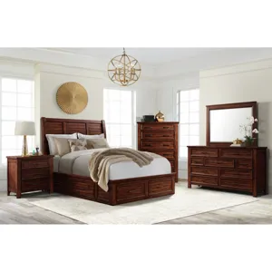 Sullivan Queen Storage Bed in Rich Cherry