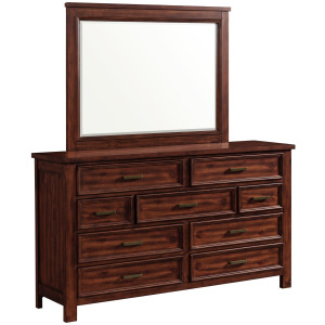 Sullivan Dresser and Mirror Set in Rich Cherry