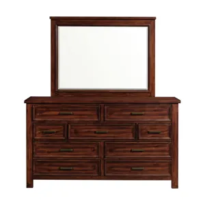 Sullivan Dresser and Mirror Set in Rich Cherry