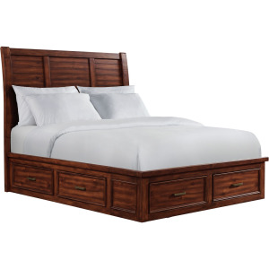 Sullivan Queen Storage Bed in Rich Cherry