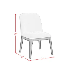 Sylvie Dining Side Chair with White Fabric in Dark Brown (2 Per Carton)