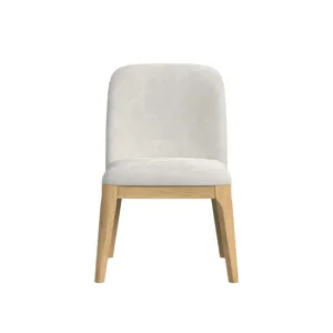 Sylvie Dining Side Chair with White Fabric in Natural (2 Per Carton)