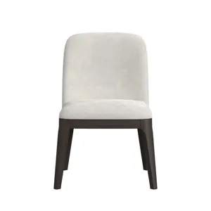 Sylvie Dining Side Chair with White Fabric in Dark Brown (2 Per Carton)