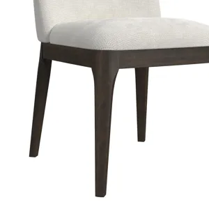 Sylvie Dining Side Chair with White Fabric in Dark Brown (2 Per Carton)