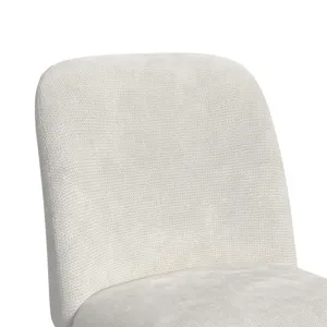 Sylvie Dining Side Chair with White Fabric in Dark Brown (2 Per Carton)