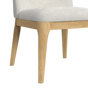Sylvie Dining Side Chair with White Fabric in Natural (2 Per Carton)