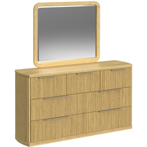 Sylvie Dresser and Mirror Set in Natural