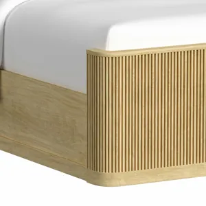 Sylvie Twin UPH Bed with White Fabric in Natural