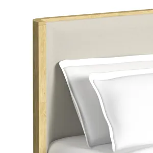 Sylvie Twin UPH Bed with White Fabric in Natural