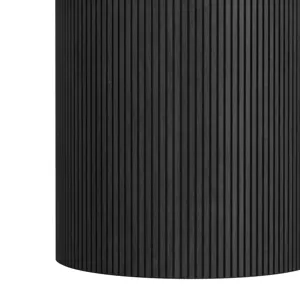 Sylvie Oval Dining Table with White Faux Marble Top in Black with Grain