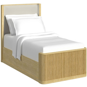 Sylvie Twin UPH Bed with White Fabric in Natural