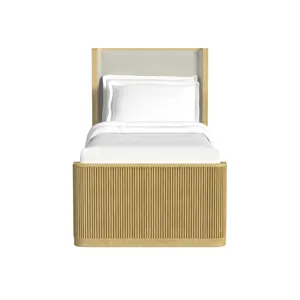 Sylvie Twin UPH Bed with White Fabric in Natural