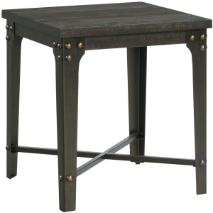 Factory End Table w/Power Box USB Grey