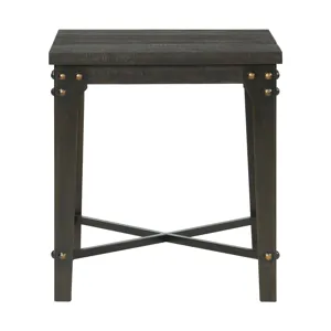 Factory End Table w/Power Box USB Grey