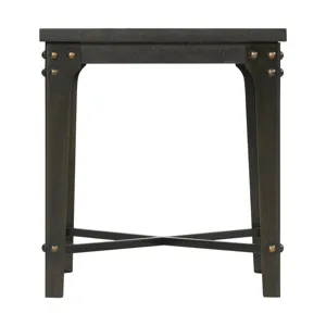 Factory End Table w/Power Box USB Grey