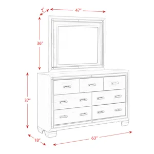 Titanium 7-Drawer Dresser w/ Mirror Set