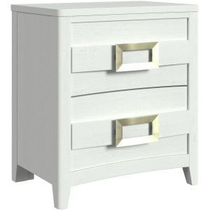 Tobias 2-Drawer Nightstand with USB in White