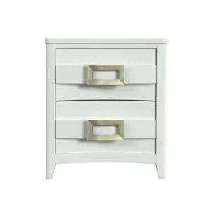Tobias 2-Drawer Nightstand with USB in White
