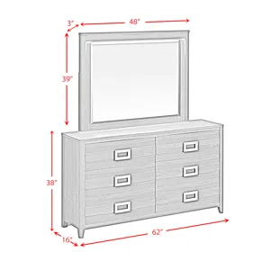 Tobias Dresser and Mirror Set with LED in Black