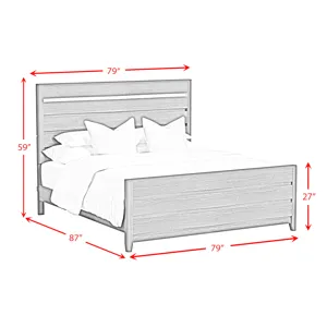 Tobias King Bed with LED in Black