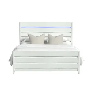 Tobias King Bed with LED in White