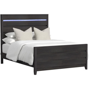 Tobias Queen Bed with LED in Black