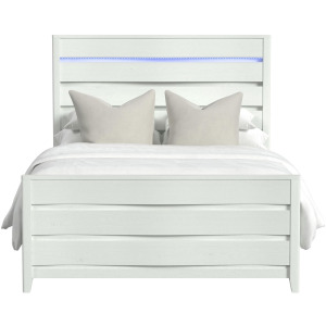 Tobias Queen Bed with LED in White