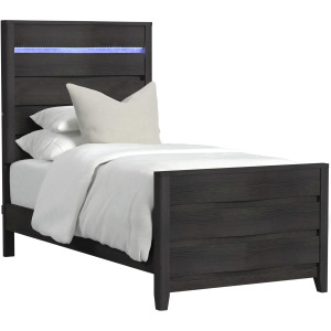 Tobias Twin Bed with LED in Black