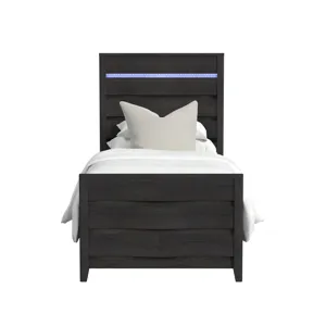 Tobias Twin Bed with LED in Black