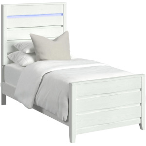 Tobias Twin Bed with LED in White