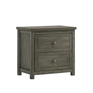 Trey 2-Drawer Nightstand in Grey Wire Brushed
